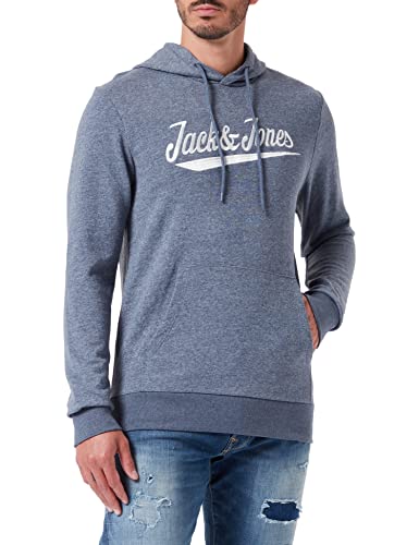 JACK & JONES Jjstructure Embroidery Hood Felpa con Cappuccio, Blazer Blu Marine, XL Uomo