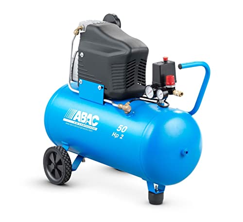 ABAC Montecarlo L20 compressore d'aria 50 litri, 2Hp pressione max 10bar, 220 litri/min, Azzurro