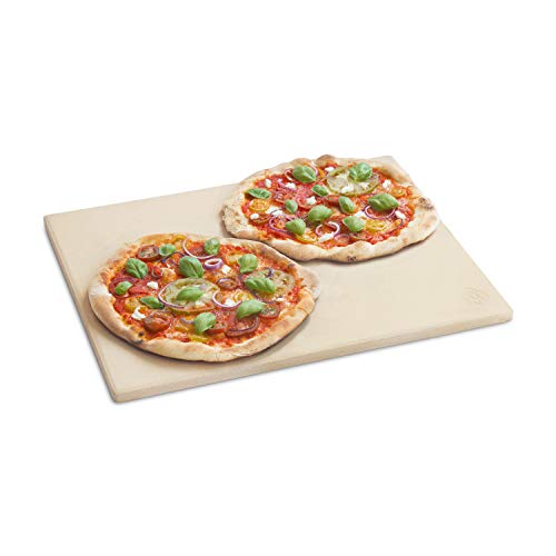 BURNHARD Pietra refrattaria per Pizza 45 x 35 x 1,5 cm Rettangolare in Cordierite, per cuocere Pane, tarte flambée e Pizza, Pietra refrattaria per Il Barbecue
