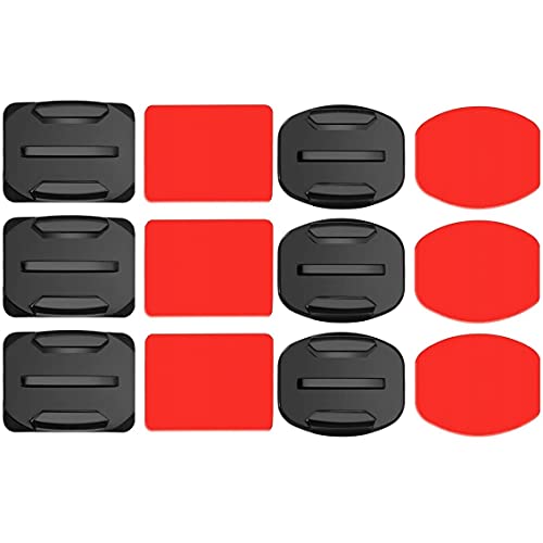 Voarge 6 pezzi di supporto adesivo piatto curvato supporto casco supporto adesivo 3M adesivo compatibile con GoPro Hero 8, 7, 6, 5, 4, Session, 3+, 3, 2, 1, Hero (2018), Fusion, Max