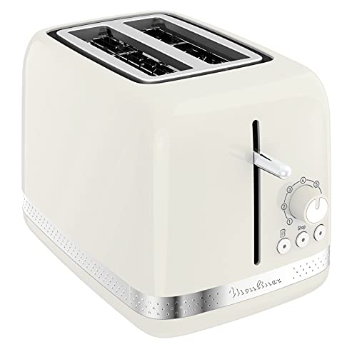 Moulinex LT300 Toaster Soleil, Tostapane, 7 livelli di doratura, Funzione arresto, scongelamento, riscaldamento, scomparti a larghezza variabile, accessorio pinze, Avorio