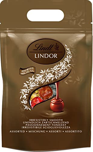 Lindt LINDOR Praline di Cioccolato al Latte, Fondente, Bianco, Nocciola, 80 Cioccolatini, in confezione assortita maxi formato 1kg