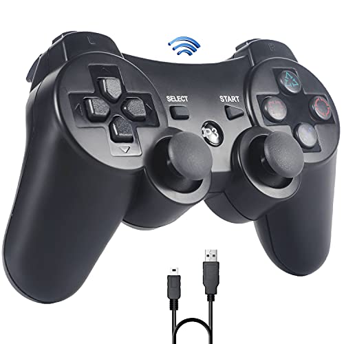 Sefitopher Joystick PS3,senza fili Controller di gioco per PS3, Bluetooth Controller con cavo di caricabatterie, Controller Wireless Bluetooth Compatible per PlayStation 3