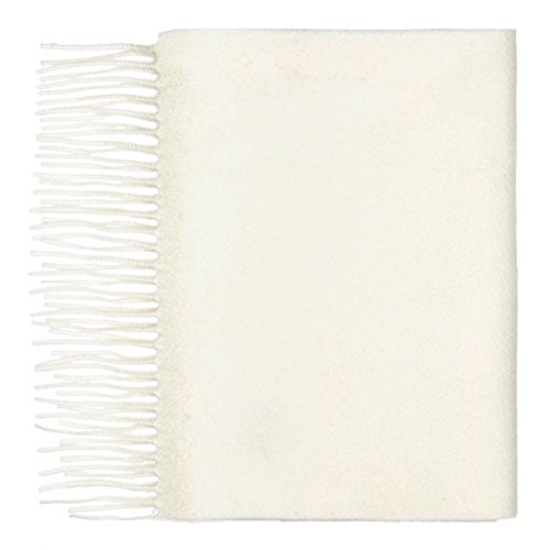Sciarpa da donna in 100% puro cashmere bianco White