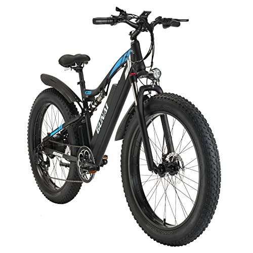 GUNAI Bici Elettrica Mountain E-Bike 26 '' 4.0 Fat Tire 48v Con Batteria agli Ioni di Litio 17ah Rimovibile e Doppio Assorbimento Degli Urti