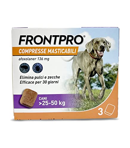 FRONTPRO 25/50 KG 136 MG (3 cpr) – Elimina pulci e zecche nei cani
