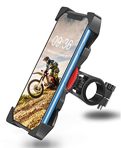 Mohard Porta Cellulare Bici, [Ruotabile a 360° & Anti-shake] Porta Cellulare Moto Morsetto Universale a Culla Compatibile con Smartphone da 3.5' a 6.7'