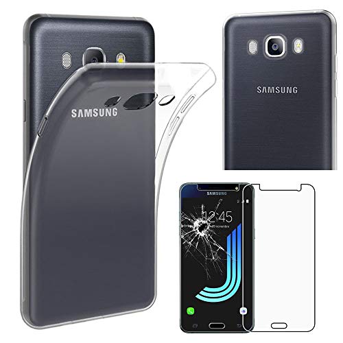 ebestStar - Cover per Samsung J5 2016 Galaxy SM-J510F, Custodia Silicone Trasparente, Protezione TPU Antiurto, Morbida Sottile Slim, Trasparente + Vetro Temperato