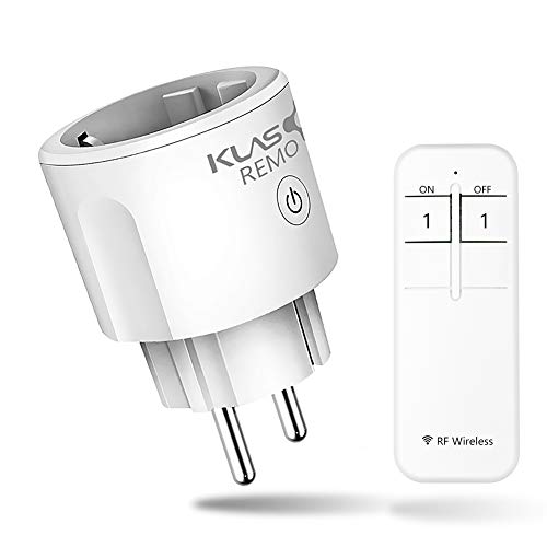 Presa Telecomando,KLAS REMO Presa Intelligente RF Wireless Smart Plug, Presa Elettrica con Telecomando 16A, 3680 W, Bianco