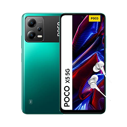 POCO X5 5G - Smartphone 6+128GB, AMOLED DotDisplay 120Hz FHD+ 6.67', Snapdragon 695, 48MP AI tripla fotocamera, 33W ricarica veloce, 5000mAh, Green (IT + 2 anni garanzia)