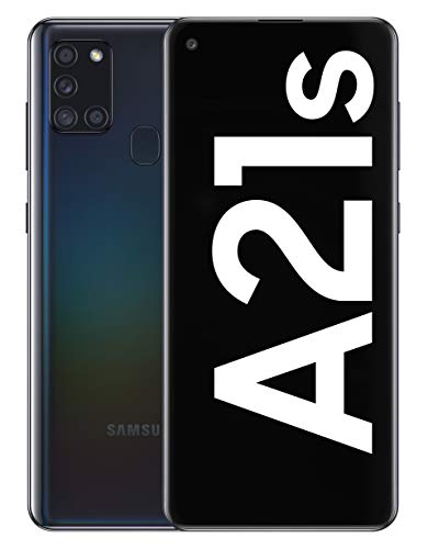 Samsung Galaxy A21s, Smartphone, Display 6.5' HD+, 4 Fotocamere Posteriori, 32 GB Espandibili, RAM 3 GB, Batteria 5000 mAh, 4G, Dual Sim, Android 10, 192 g, Nero (Black)