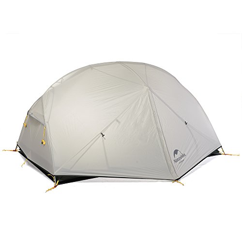 Naturehike Mongar tenda da campeggio 3 Stagioni 2 posti tenda ultraleggera silicone 20D escursioni e campeggio (Grigio)