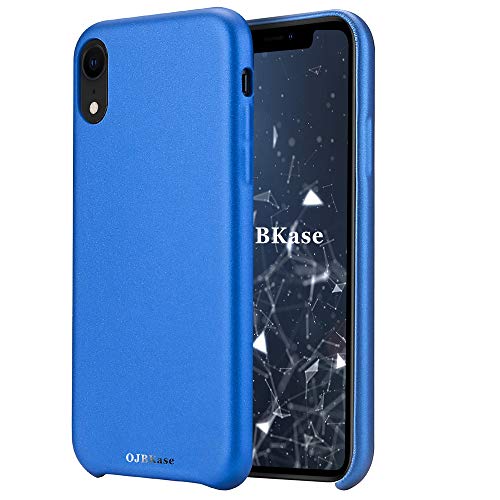 OJBKase Cover per iPhone XR 6,1', Lusso Ultra Sottile Custodia in PU Pelle Anti-Graffio - Back Cover Protettiva Case Posteriore (Blu)
