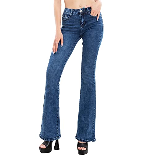 Toocool Jeans Donna Pantaloni Skinny Push up Zampa Elefante Campana XM-986 [M,NG-169 Blu]
