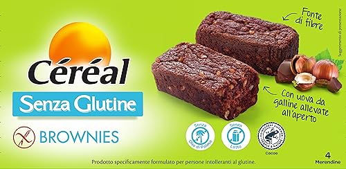 Céréal Brownies senza Glutine, Merendine dolci gluten free, 150G
