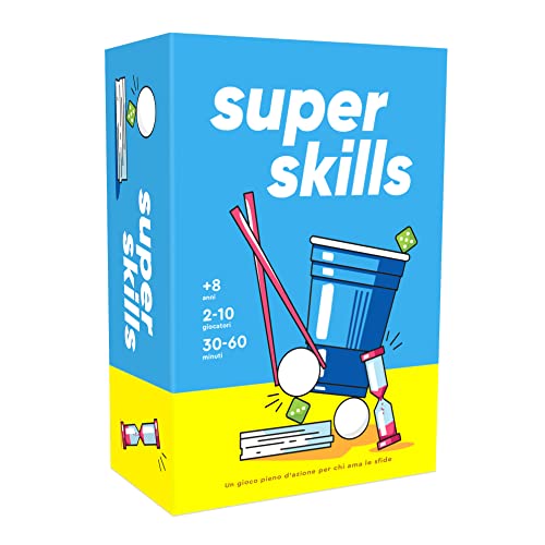 Super Skills - Gioco d'Azione per Persone Competitive - Competi con i tuoi Amici in 120 Diverse Sfide - Puro Divertimento per una Serata in Famiglia o una Festa con Bambini, Adolescenti e Adulti