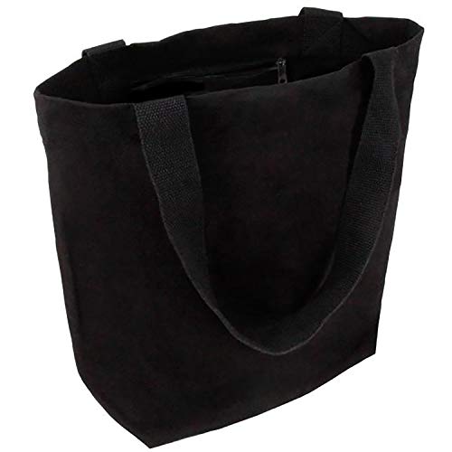 Cottonbagjoe borsa spaziosa ed elegante | con tasca interna, cerniera e fondo largo | borsa in tessuto di cotone borsa shopper borsetta | certificato Oeko-Tex 100 Standard