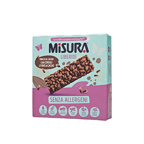 Misura Snack al Cacao con Cereali e Fave di Cacao Liberidì | Senza Allergeni | Confezione da 63 grammi