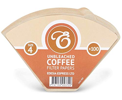 EDESIA ESPRESS - 100 filtri caffè americano in carta non sbiancata - forma a cono - misura 4
