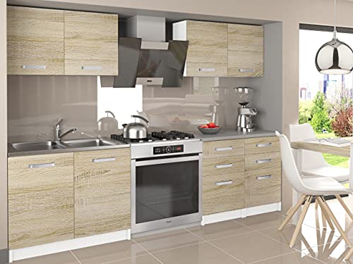 Odetta | Cucina Componibile Lineare Componibile L 160 cm 6 pz | Piano di Lavoro Incluso | Set di mobili da Cucina