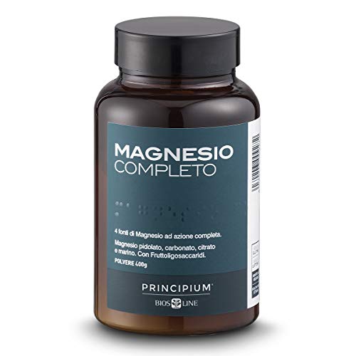 BIOS LINE Principium, Magnesio completo, 4 fonti di magnesio ad azione completa, Integratore anti stress, Senza glutine e senza lattosio (400g)