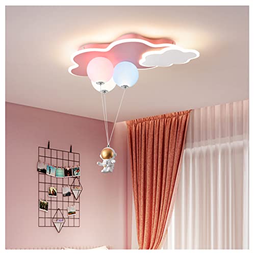 KSTORE Lampadario LED Soffitto Stanza dei Bambini Dimmerabile Lampada A Sospensione Creativo Nuvole Astronauta Palloncino Lamp,Pink dimmable