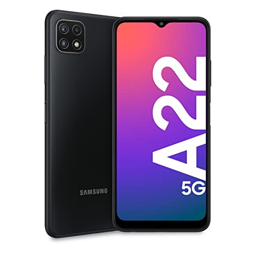 Samsung Galaxy A22 5G Smartphone 6,6 Pollici , Display Infinity-V FHD+, Telefono Cellulare Android 11, Tripla fotocamera posteriore, 4GB RAM e 64GB, Batteria 5.000 mAh, Gray [Versione Italiana] 2021
