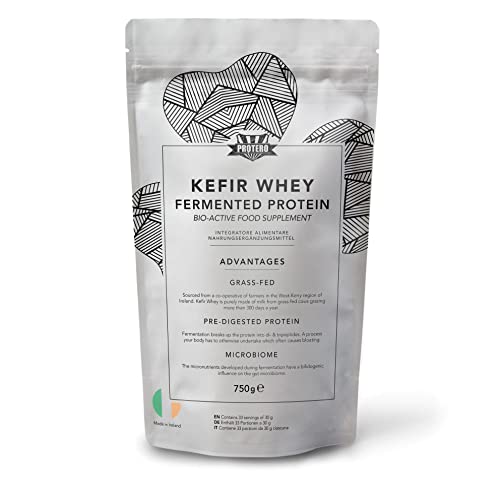 PROTERO Kefir Whey Proteine Isolate - proteine in polvere naturali e fermentate da latte di pascolo irlandese (750g)