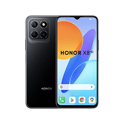 HONOR X8 5G Smartphone, Snapdragon 5G,48MP Tripla Fotocamera Posteriore Honor FullView Design, 6GB RAM + 128GB, Midnight Black