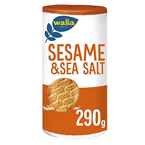 Wasa Delicate Rounds Sesame and Sea Salt, Cracker con Semi di Sesamo e Sale Marino, Ricchi di Fibre, 289 g (Confezione da 1)