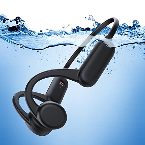 Pinetree Cuffie a conduzione ossea, IPX8 impermeabili Bluetooth con memoria 8G integrata, lettore MP3 a orecchio aperto, per nuoto subacqueo, corsa, ciclismo, guida e palestra