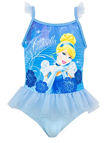 Disney Costume da Bagno per Ragazze Cinderella Blu 7-8 Anni