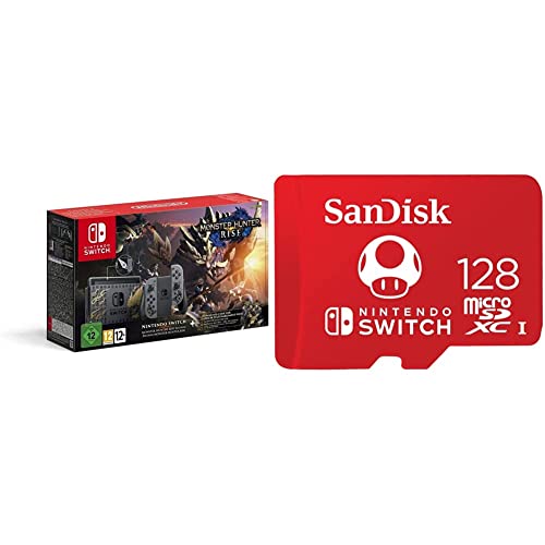 Nintendo Switch Edizione Speciale Monster Hunter Rise - Special Limited - Switch & Sandisk Scheda Microsdxc Uhs Switch 128Gb