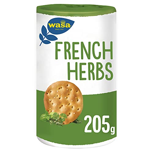 Wasa Delicate Rounds French Herbs, Cracker con Erbe Aromatiche e Sale Marino, 205 g, Extra-croccanti