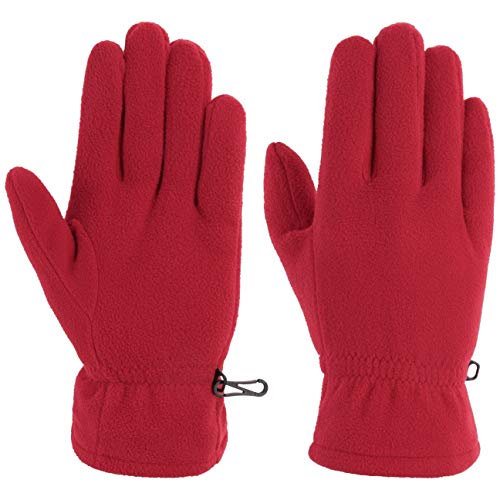 Cappellishop Polarfleece Guanti Inverno guanti in pile guanti a dita L/XL - rosso