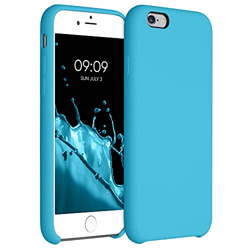 kwmobile Custodia Compatibile con Apple iPhone 6 / 6S Cover - Back Case per Smartphone in Silicone TPU - Protezione Gommata - celeste scuro