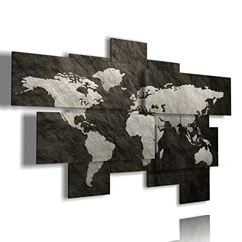 duudaart quadri moderni soggiorno planisfero da parete quadro mappa del mondo astratto mappamondo multilivello 3d