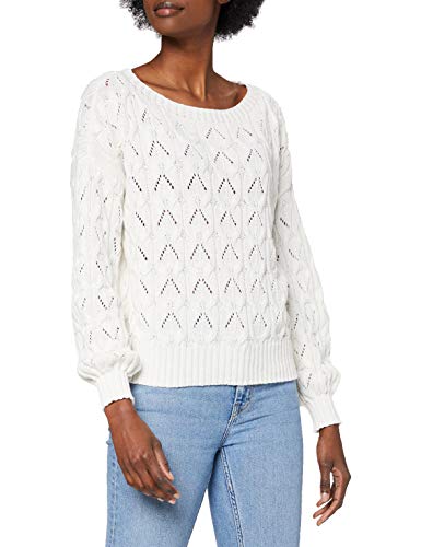 Only ONLBRYNN Life Structure L/S PUL Knt Noos Pullover, Cloud Dancer, L Donna