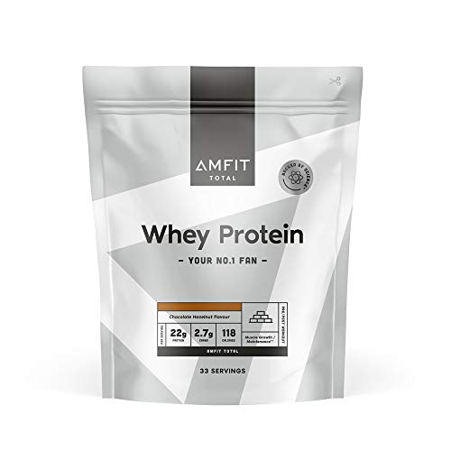 Marchio Amazon - Amfit Nutrition Proteine del Siero di Latte in Polvere 1kg - Nocciola e Cioccolato (precedentemente marchio PBN)