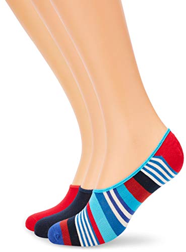 Happy Socks 3-Pack Multi Stripe Liner Sock Calze, Multicolore (Multicolour), 7/10/2018 (Taglia Produttore: 41-46) (Pacco da 3) Uomo
