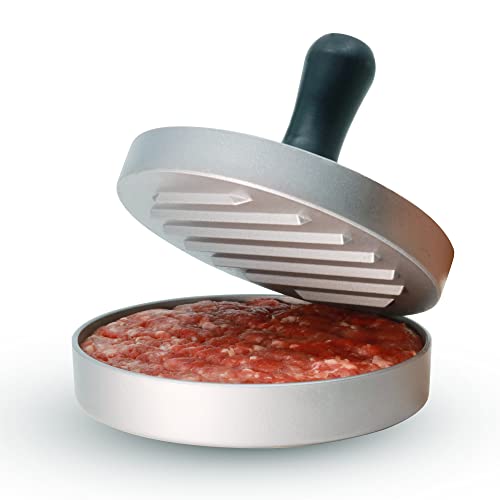 NATUMO - Pressa per hamburger antiaderente (diametro 11 cm, 200 g), in alluminio pressofuso, per hamburger di carne e verdure