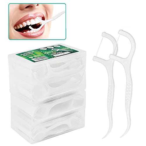 Dental Floss - Filo interdentale, 200 pezzi, con supporto per stuzzicadenti, filo interdentale con design a Y