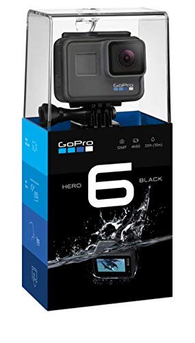 GoPro HERO6 Videocamera di azione (4K, 12 MP, robusta e sommergibile fino a 10 m senza custodia, touchscreen da 2 '), Nero