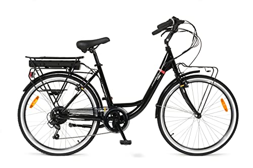 i-Bike, City Easy Urban, Bicicletta Elettrica a Pedalata Assistita, Unisex Adulto, Nero, Taglia Unica