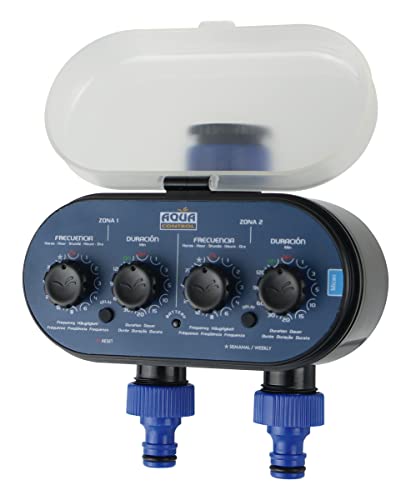Aqua Control C4011 - Programmatore d'Irrigazione per Giardino - per Tutti i Tipi di Rubinetti - con 2 Uscite Indipendenti