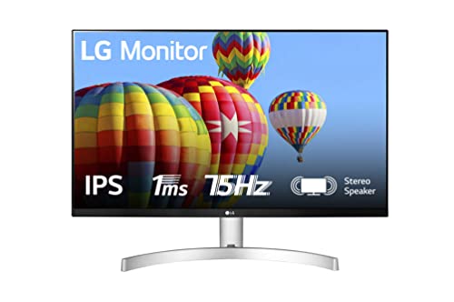 LG 27ML600S Monitor 27' Full HD LED IPS, 1920x1080, 1ms, AMD FreeSync 75Hz, Audio Stereo 10W, 2x HDMI 1.4 (HDCP 1.4), VGA, Uscita Audio, Schermo Antiriflesso, Flicker Safe, Bianco