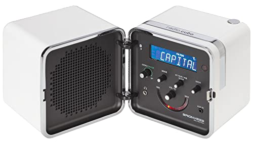 Brionvega - Radio Cubo 50° Anniversario Bianco Neve - Radiosveglia Digitale DAB+/FM, Bluetooth, Display LCD, Batteria ricaricabile al litio