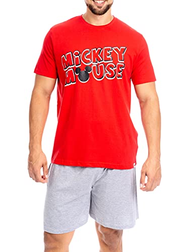 Disney Pigiama per Uomo Mickey Mouse Rosso X-Large