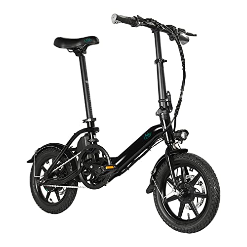 D3 PRO FIIDO Bicicletta Elettrica Pieghevole,Portatile System Bicycle High Strength Aluminum Alloy Brushless Gear for Adulti batteria da 10.5 Ah, motore da 250 W, portata fino a 60 km (Black)