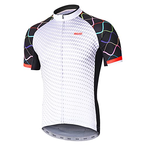 ARSUXEO Maglia da Ciclismo da Uomo Manica Corta Bright MTB Jersey T-Shirt Traspirante da Bici ZY846 L